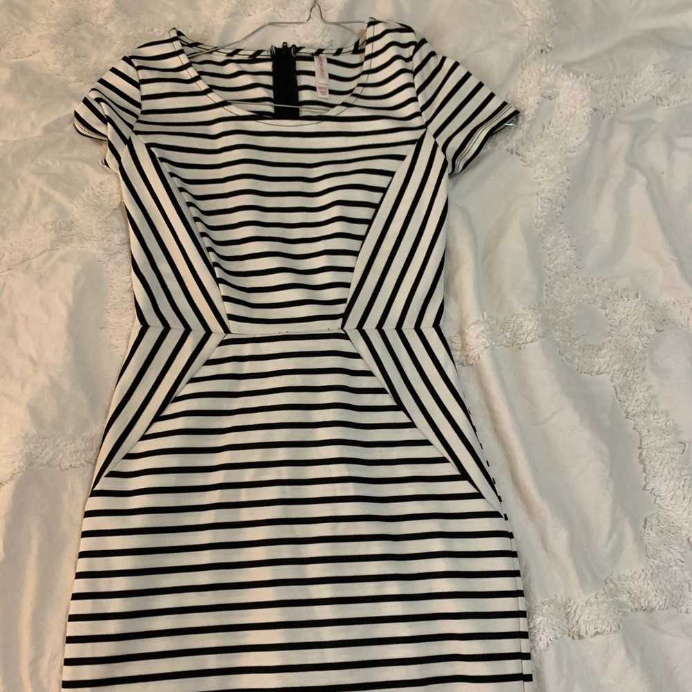 Black and White Striped Dress.